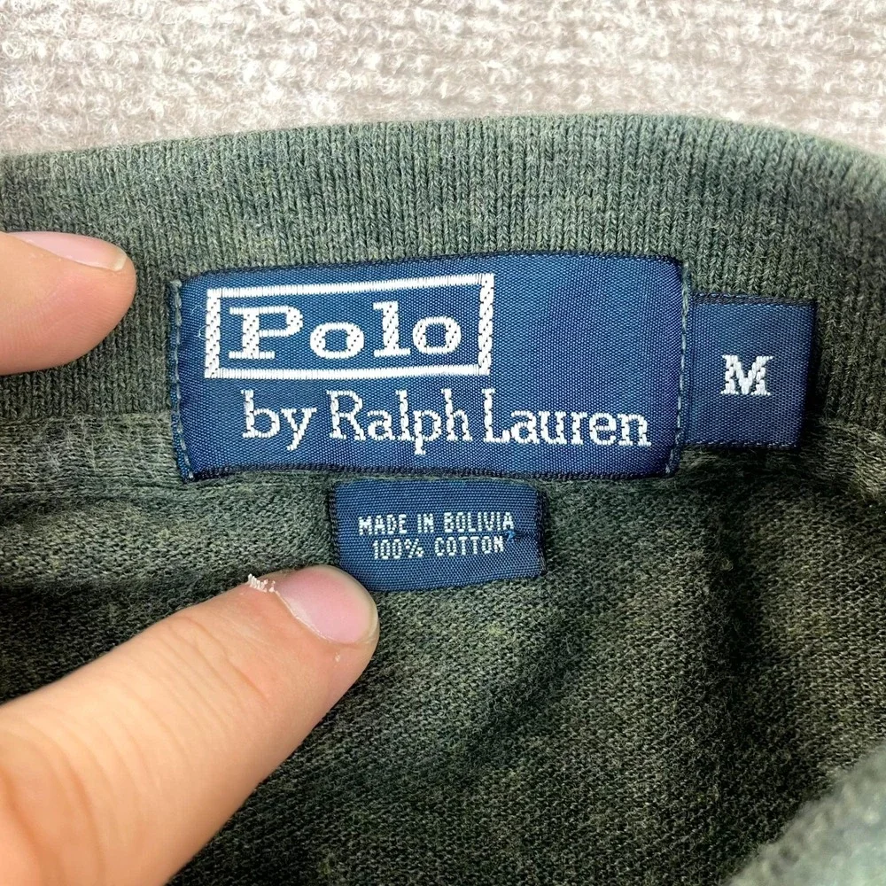 Polo By Ralph Lauren Polo Shirt Men XL Green Performance High Low Slit Pony Logo